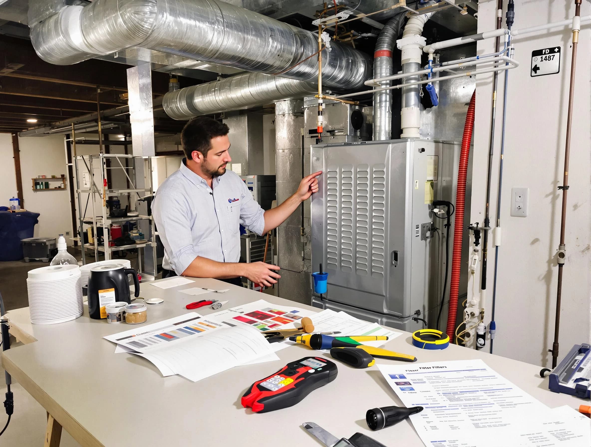 Ontario Air Duct Cleaning inspector conducting detailed filter system evaluation using professional diagnostic tools in Ontario