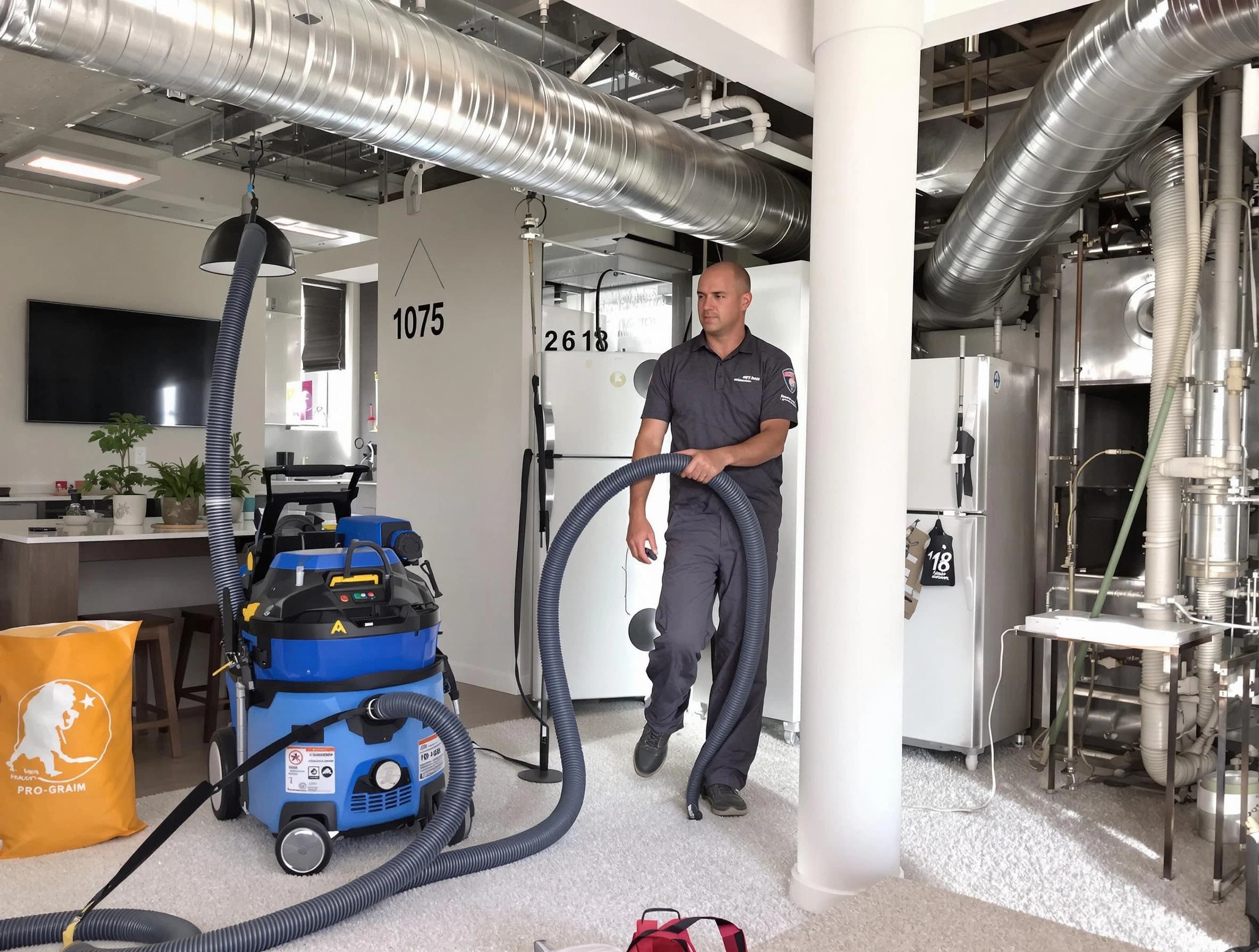 Ontario Air Duct Cleaning expert performing detailed indoor duct cleaning for improved air quality in Ontario