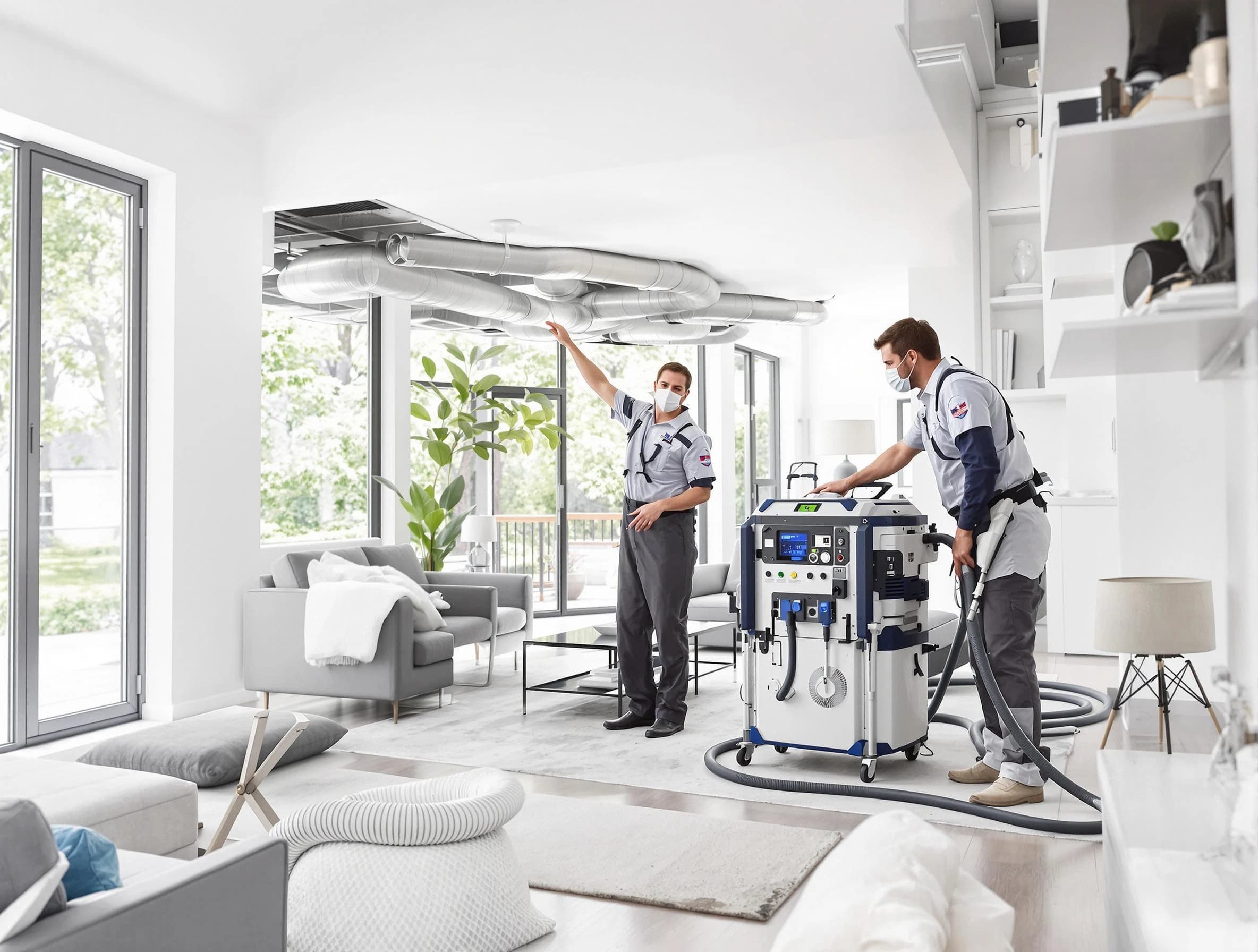 Ontario Air Duct Cleaning professional conducting pure air duct cleaning with state-of-the-art equipment in Ontario