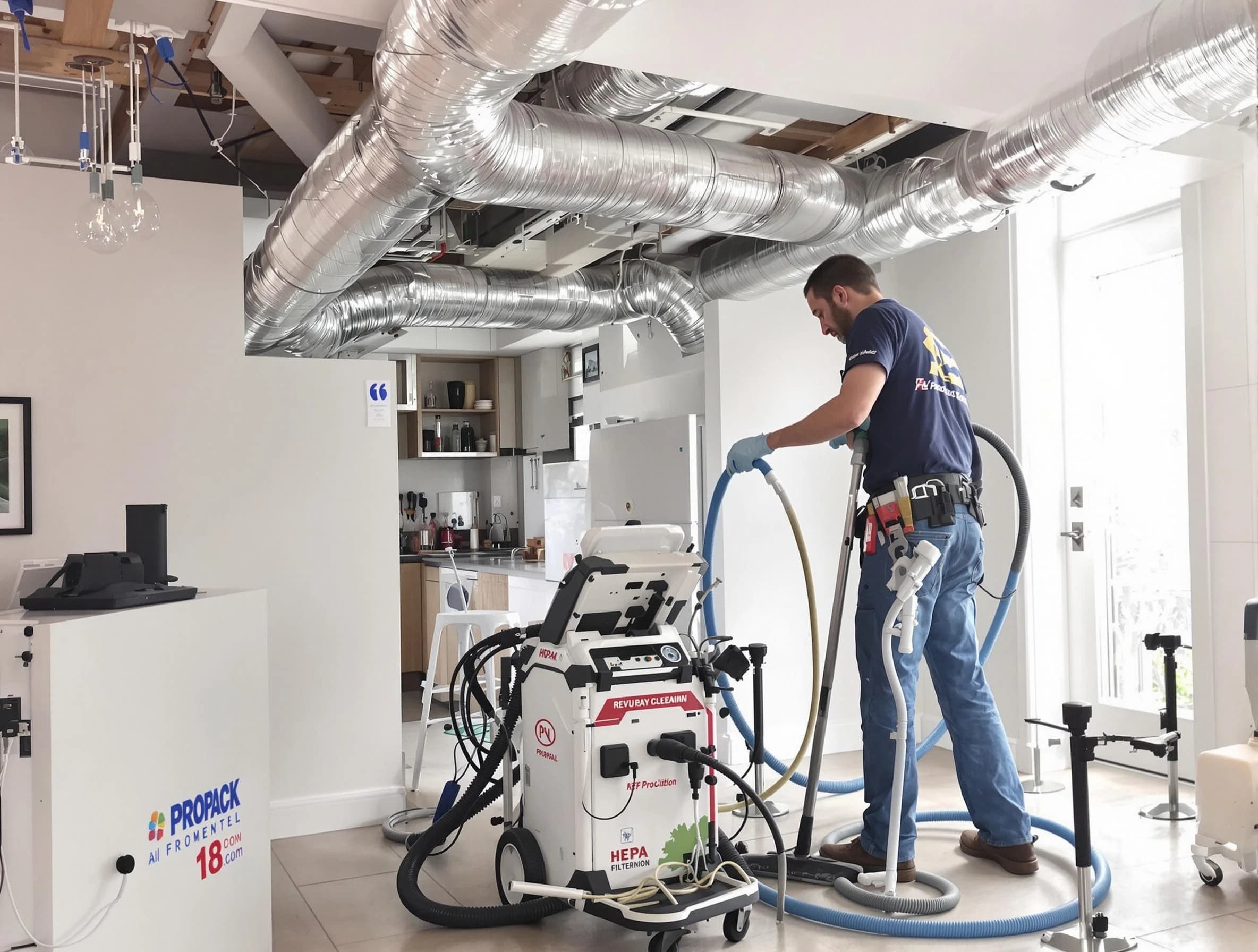 Ontario Air Duct Cleaning technician performing advanced pure duct cleaning with specialized equipment in Ontario