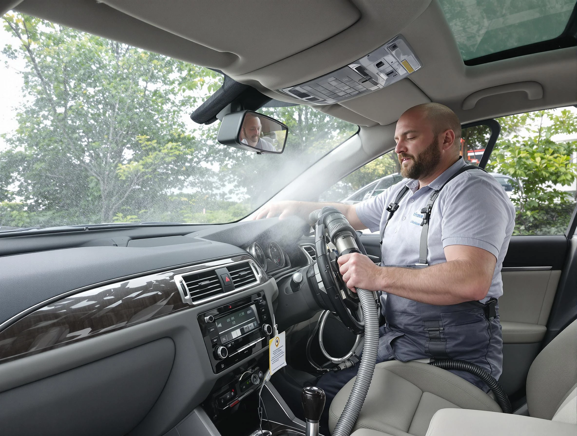 Ontario Air Duct Cleaning specialist performing professional car duct cleaning in Ontario